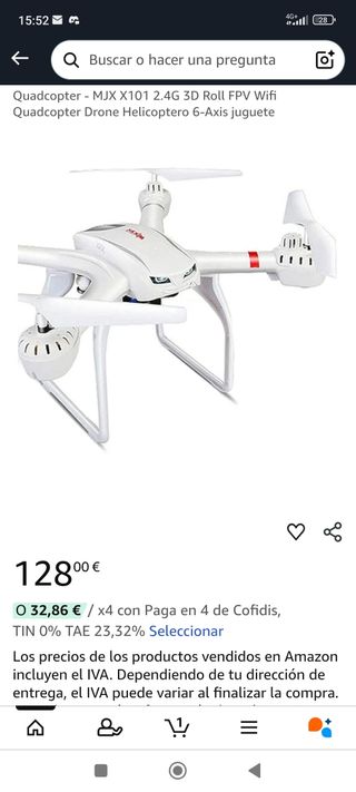 Dron MJX X101 2.4GHz Blanco