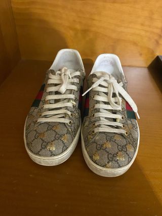 Zapatillas Gucci Beige y Doradas