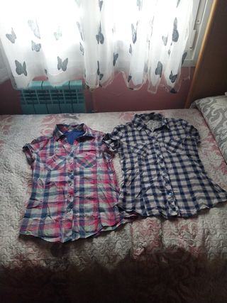 2 Camisas de cuadros manga corta