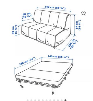 Sofá cama 2 plazas Ikea Beige