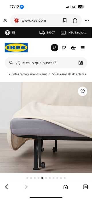 Sofá cama 2 plazas Ikea Beige