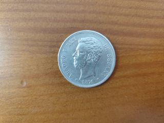 Moneda Amadeo I, 5 Pesetas plata 1871