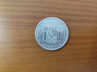 Moneda Amadeo I, 5 Pesetas plata 1871