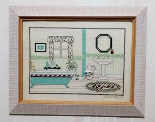 Cuadro Punto de Cruz Baño