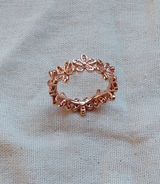 Anillo Diseño Margaritas Dorado Plata