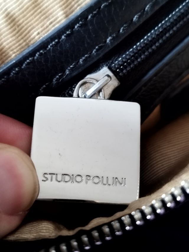 Borsetta Studio Pollini pelle e tessuto