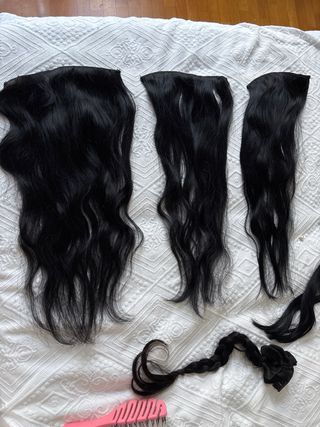 Pelo virgen natural indio negro es abundante 200gr