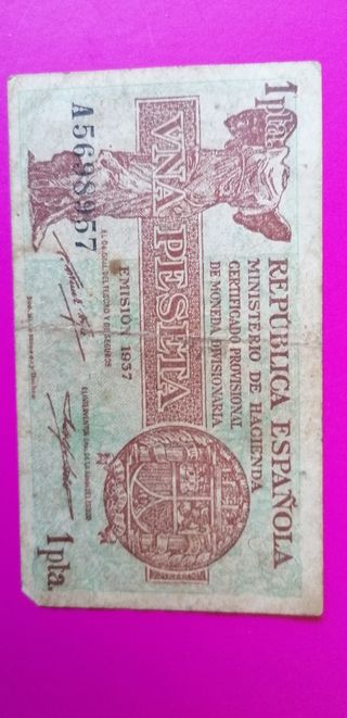 Billetes antiguos españoles 1, 5 y 100 pesetas