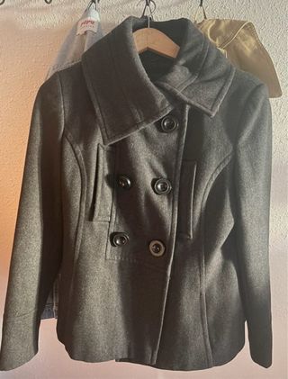 Abrigo paño Zara gris