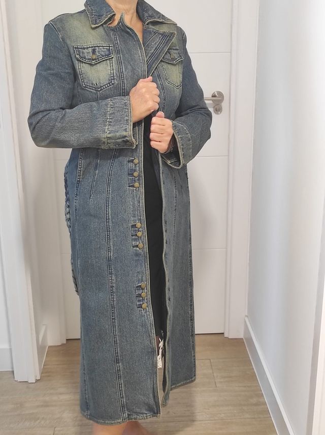 Abrigo vaquero largo Mango Talla L