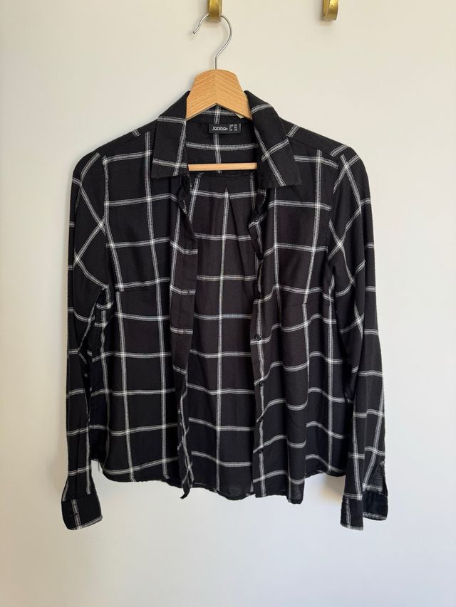 Camisa de cuadros Janina negra