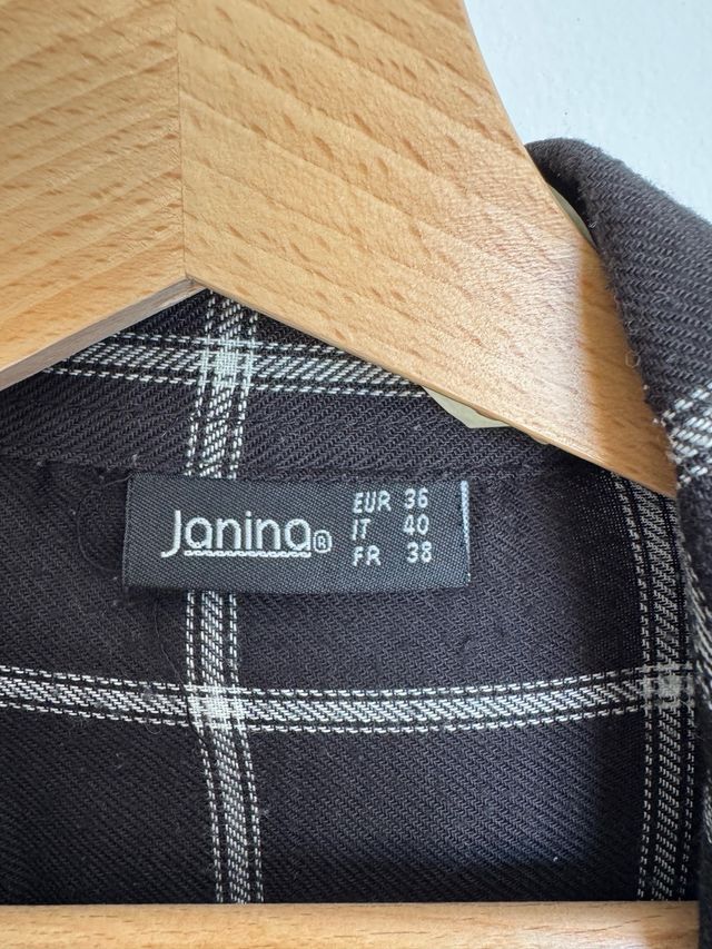 Camisa de cuadros Janina negra