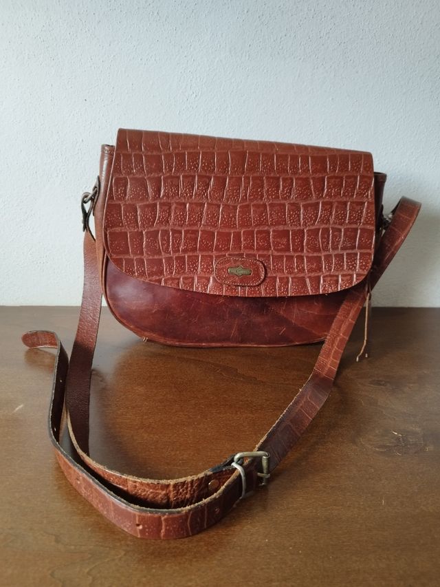 Borsa tracolla vintage El Campero pelle marrone