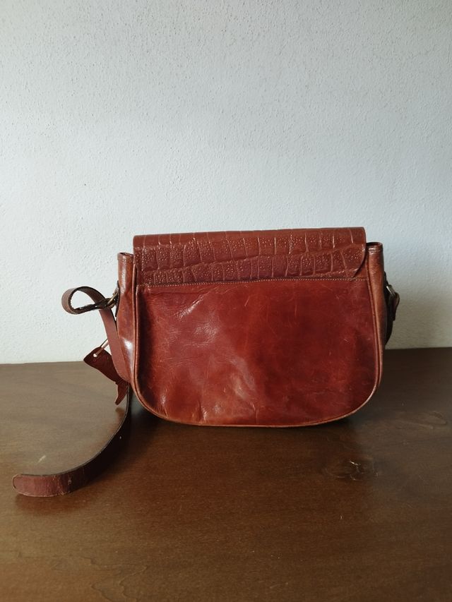 Borsa tracolla vintage El Campero pelle marrone