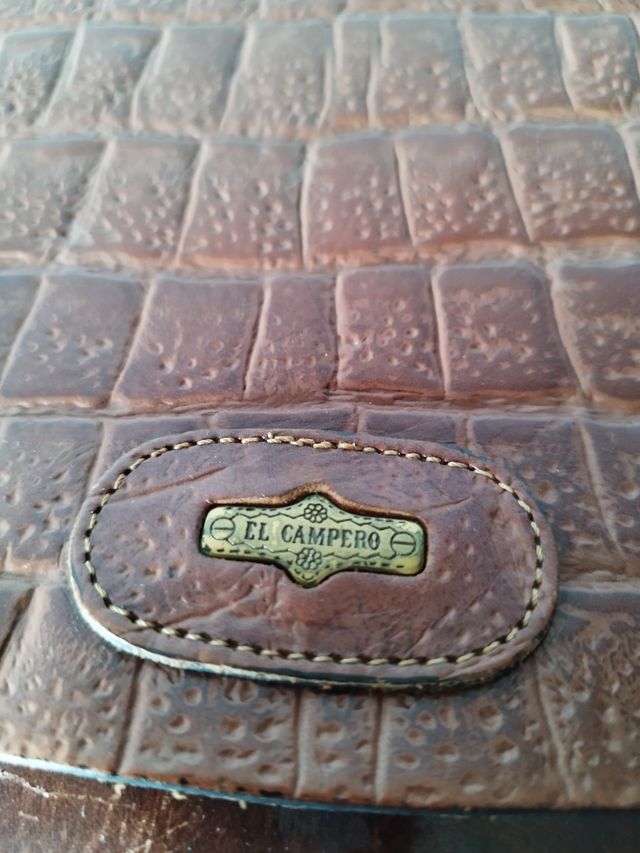 Borsa tracolla vintage El Campero pelle marrone