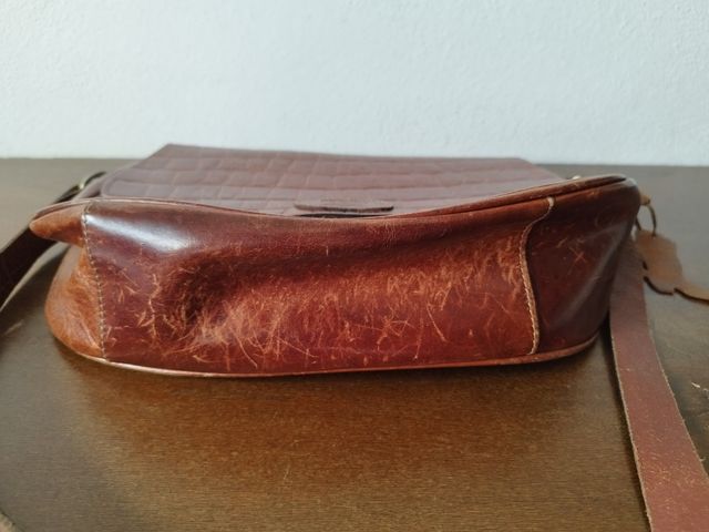 Borsa tracolla vintage El Campero pelle marrone