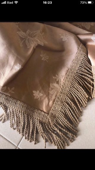 Copriletto Seta Damasco Siciliano Beige/Oro