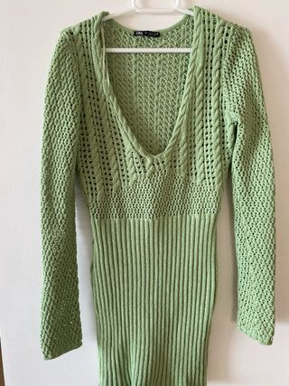 Vestido de punto Zara verde