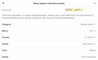Mono corto vaquero blanco (peto)
