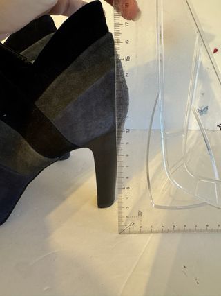 Salones Botines Tacón Negro y Azul