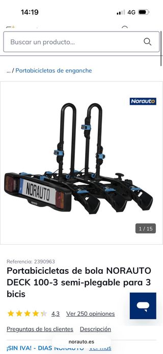 Portabicicletas para 3 bicicletas