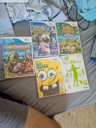 Lote 5 Juegos Wii: Rayman, Animal Crossing, Sponge