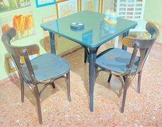 Mesa y 2 Sillas Cafetería clasica, de Madera
