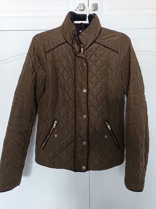 Chaqueta acolchada mujer marrón