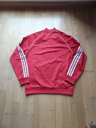 Sudadera Adidas Roja con Rayas