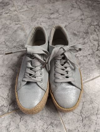 Bambas plateadas con plataforma