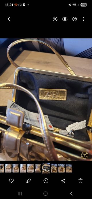 Bolso Zara Dorado Nuevo con etiquetas