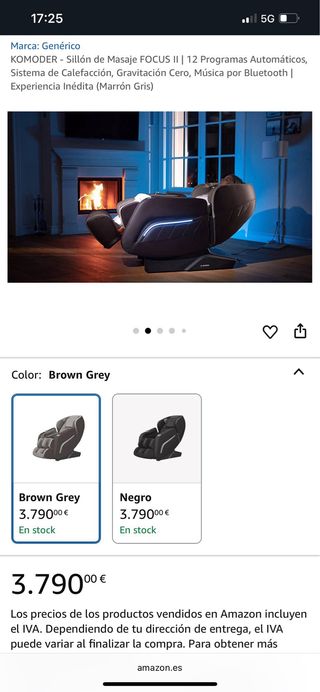 Sillón de Masaje Beige y Marrón