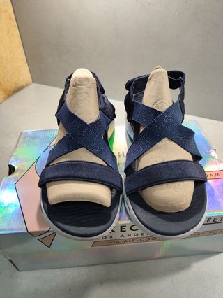 Sandalias Skechers Talla 40 Azul/plateado