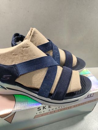 Sandalias Skechers Talla 40 Azul/plateado