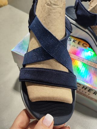 Sandalias Skechers Talla 40 Azul/plateado