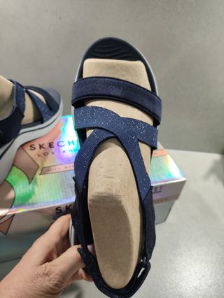 Sandalias Skechers Talla 40 Azul/plateado