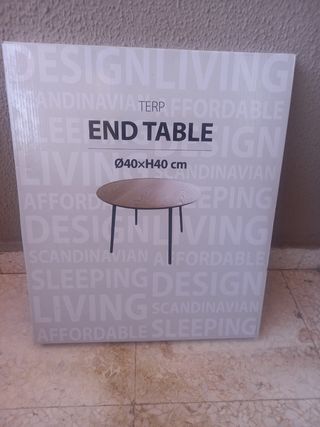 Mesa redonda madera y metal