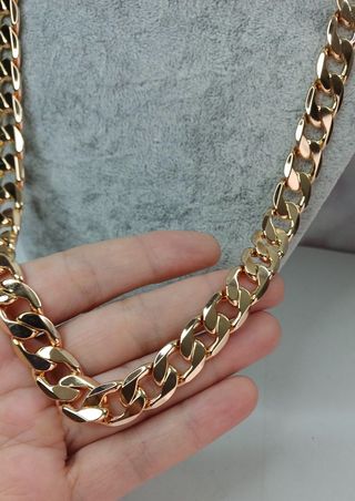 Cadena Cubana Chapado Oro 18k