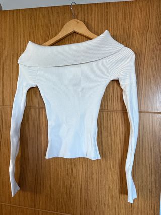 Top Hombros Descubiertos H&M Blanco