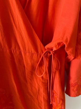 Vestido Zara Naranja Bordado
