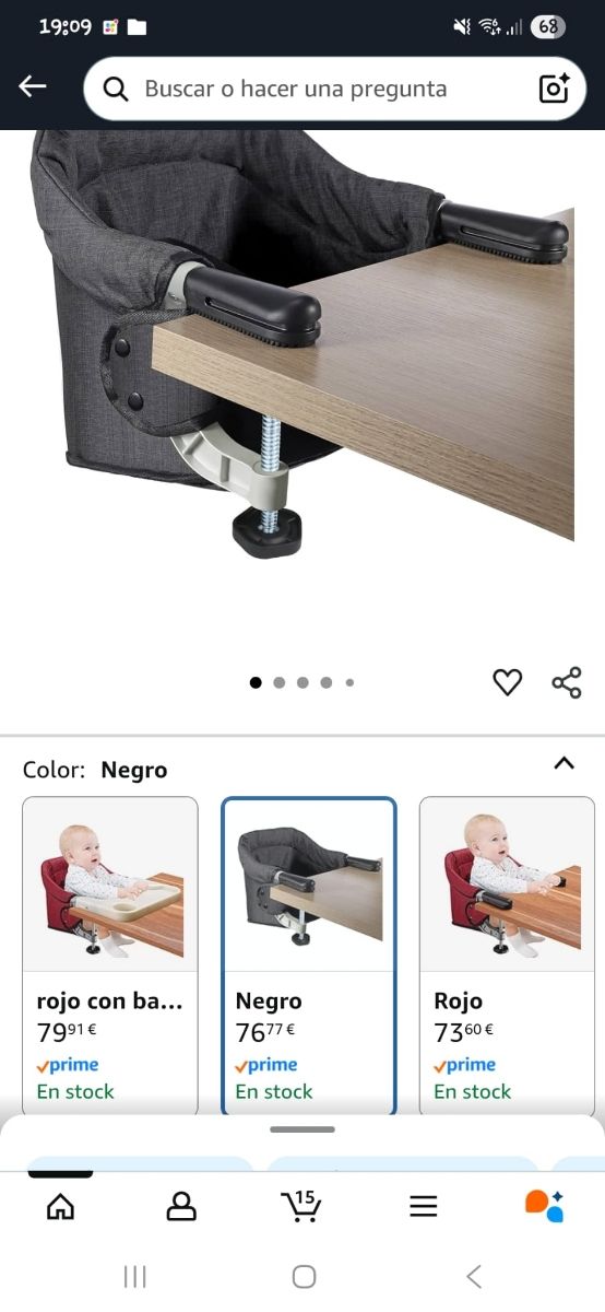 Trona portátil para bebé