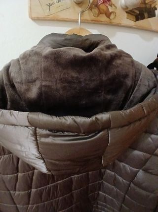 Chaquetón plumón gris largo