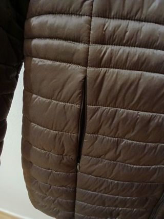 Chaquetón plumón gris largo