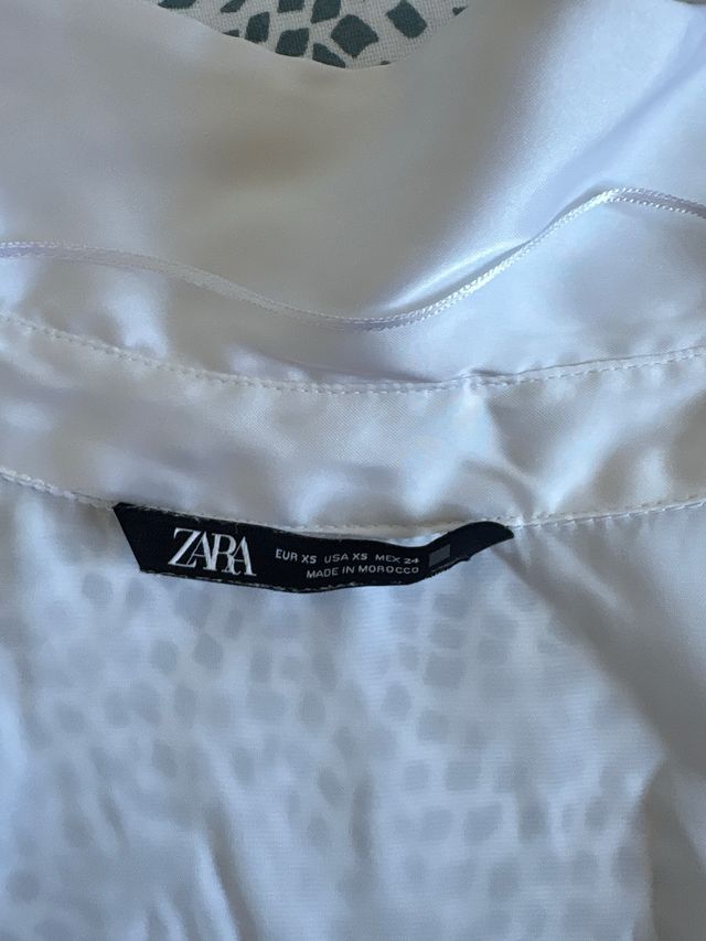 Camisa Zara Manga Larga Blanca
