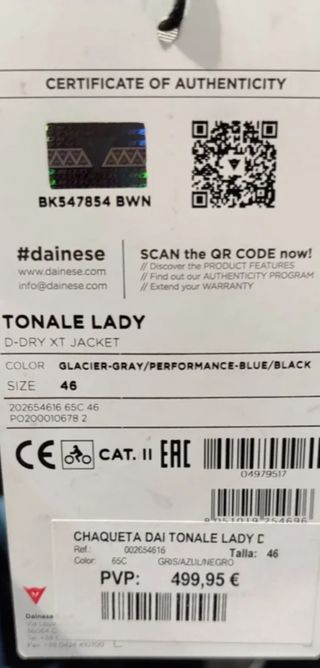 Chaqueta Moto Mujer Dainese Tonale D-Dry XT
