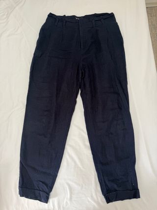 Pantalón de lino azul marino