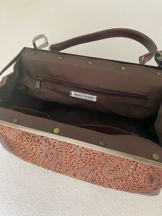 Bolso vintage de cuero marrón