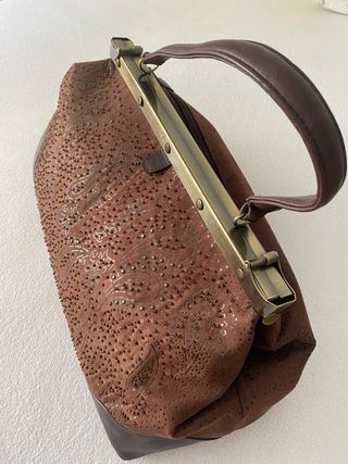 Bolso vintage de cuero marrón