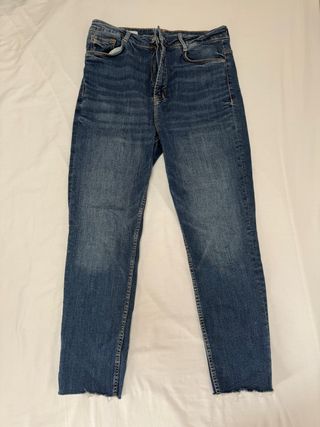 Vaqueros Zara Pitillo Elástico Azul