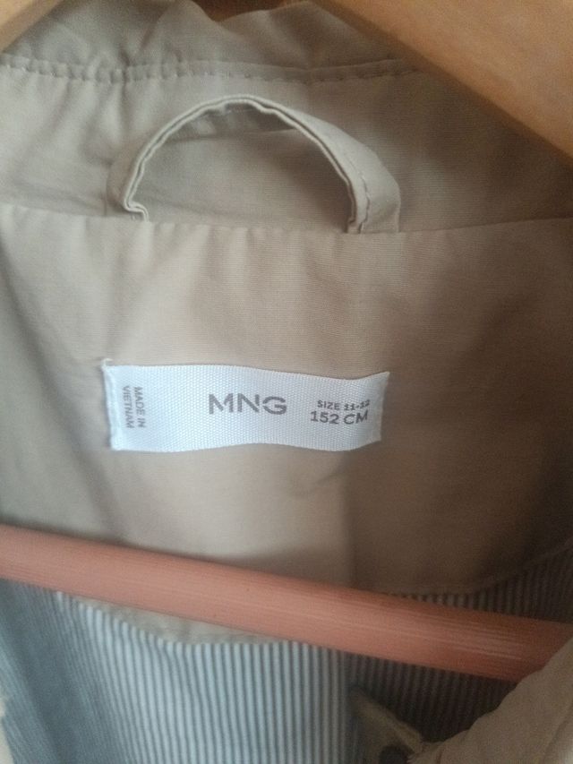 Gabardina Mango Beige Talla 11-12 Años